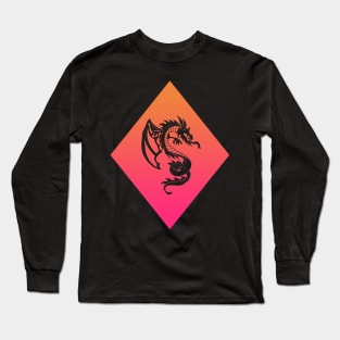 Orange and Pink Diamond Dragon Long Sleeve T-Shirt
